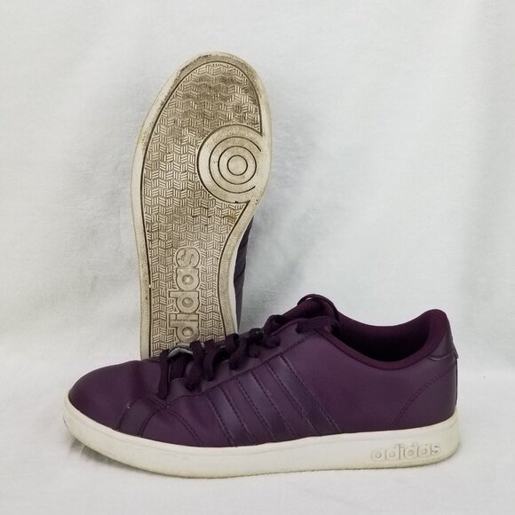 ✅Adidas Neo Baseline W Sneakers Merlot/Grey Women's 9 Athletic Shoes 3 Stripe - Picture 2 of 11